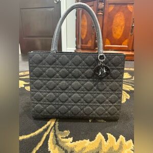 Christian Dior Vintage Denim Lady Dior Tote Bag